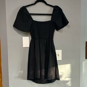 Princess Polly black‎ tie back smocked cut out mini dress size 4